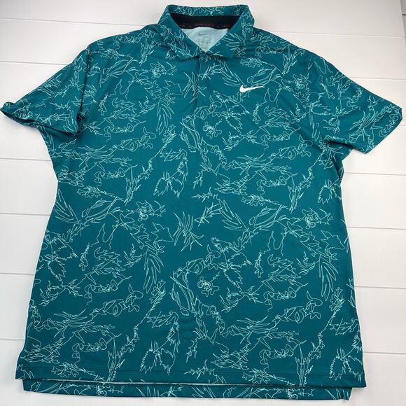 Nike Tiger Woods Green Golf Polo Shirt men’s size Large ADV - Picture 1 of 10
